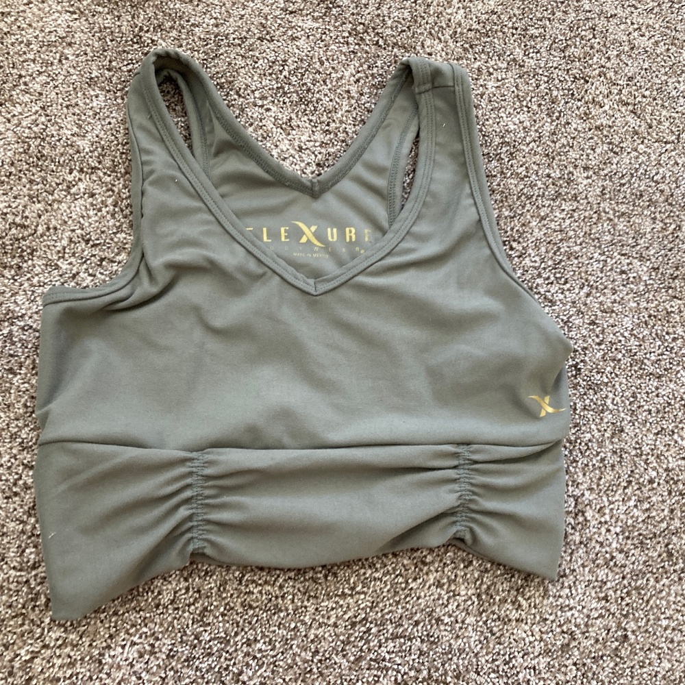 Flexure Bodywear women’s Size Small olive Crop top/sports bra